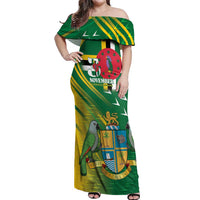 Dominica Independence Day Off Shoulder Maxi Dress 3 November Coat Of Arms - Wonder Print Shop