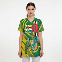 Dominica Independence Day Scrub Top 3 November Coat Of Arms - Wonder Print Shop