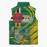 Dominica Independence Day Sleeveless Puffer Jacket 3 November Coat Of Arms - Wonder Print Shop