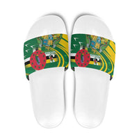 Dominica Independence Day Slide Sandals 3 November Coat Of Arms - Wonder Print Shop