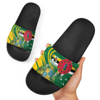 Dominica Independence Day Slide Sandals 3 November Coat Of Arms - Wonder Print Shop
