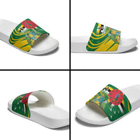 Dominica Independence Day Slide Sandals 3 November Coat Of Arms - Wonder Print Shop