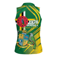 Dominica Independence Day Women Sleeveless Polo Shirt 3 November Coat Of Arms - Wonder Print Shop