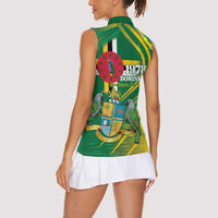 Dominica Independence Day Women Sleeveless Polo Shirt 3 November Coat Of Arms - Wonder Print Shop