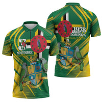 Dominica Independence Day Zipper Polo Shirt 3 November Coat Of Arms - Wonder Print Shop