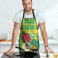 Personalized Dominica Independence Day Apron Map With Coat Of Arms Madras Pattern - Wonder Print Shop