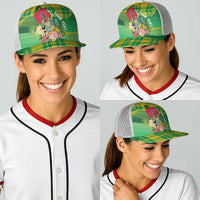 Personalized Dominica Independence Day Baseball Net Cap Map With Coat Of Arms Madras Pattern - Wonder Print Shop