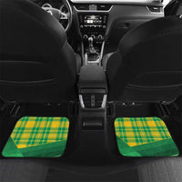 Personalized Dominica Independence Day Car Mats Map With Coat Of Arms Madras Pattern - Wonder Print Shop