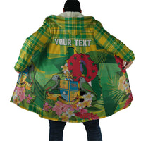 Personalized Dominica Independence Day Cloak Map With Coat Of Arms Madras Pattern - Wonder Print Shop