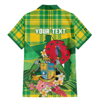 Personalized Dominica Independence Day Family Matching Mermaid Dress and Hawaiian Shirt Map With Coat Of Arms Madras Pattern - Wonder Print Shop