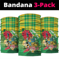 Personalized Dominica Independence Day Neck Gaiter Map With Coat Of Arms Madras Pattern - Wonder Print Shop