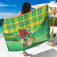 Personalized Dominica Independence Day Sarong Map With Coat Of Arms Madras Pattern - Wonder Print Shop