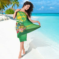 Personalized Dominica Independence Day Sarong Map With Coat Of Arms Madras Pattern - Wonder Print Shop