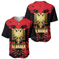 Albania Independence Day Baseball Jersey Dita e Pavaresise Map Grunge Style - Wonder Print Shop