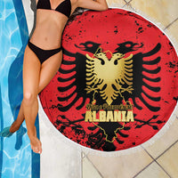 Albania Independence Day Beach Blanket Dita e Pavaresise Map Grunge Style - Wonder Print Shop
