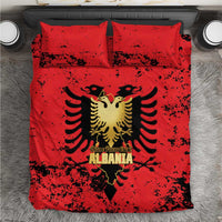 Albania Independence Day Bedding Set Dita e Pavaresise Map Grunge Style - Wonder Print Shop