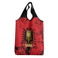 Albania Independence Day Grocery Bag Dita e Pavaresise Map Grunge Style - Wonder Print Shop