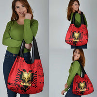 Albania Independence Day Grocery Bag Dita e Pavaresise Map Grunge Style - Wonder Print Shop