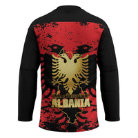 Albania Independence Day Hockey Jersey Dita e Pavaresise Map Grunge Style - Wonder Print Shop