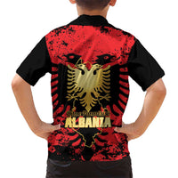 Albania Independence Day Kid Hawaiian Shirt Dita e Pavaresise Map Grunge Style - Wonder Print Shop