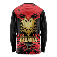 Albania Independence Day Long Sleeve Shirt Dita e Pavaresise Map Grunge Style - Wonder Print Shop
