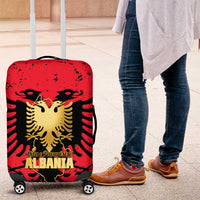 Albania Independence Day Luggage Cover Dita e Pavaresise Map Grunge Style - Wonder Print Shop