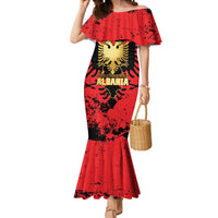 Albania Independence Day Mermaid Dress Dita e Pavaresise Map Grunge Style - Wonder Print Shop
