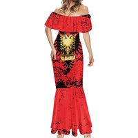 Albania Independence Day Mermaid Dress Dita e Pavaresise Map Grunge Style - Wonder Print Shop
