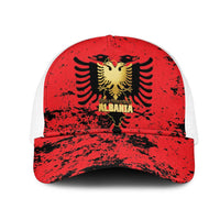 Albania Independence Day Mesh Trucker Cap Dita e Pavaresise Map Grunge Style - Wonder Print Shop