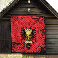 Albania Independence Day Quilt Dita e Pavaresise Map Grunge Style - Wonder Print Shop