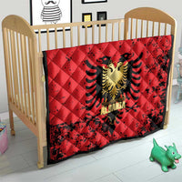 Albania Independence Day Quilt Dita e Pavaresise Map Grunge Style - Wonder Print Shop