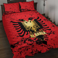 Albania Independence Day Quilt Bed Set Dita e Pavaresise Map Grunge Style - Wonder Print Shop