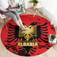 Albania Independence Day Round Carpet Dita e Pavaresise Map Grunge Style - Wonder Print Shop