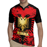 Albania Independence Day Rugby Jersey Dita e Pavaresise Map Grunge Style - Wonder Print Shop