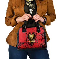 Albania Independence Day Shoulder Handbag Dita e Pavaresise Map Grunge Style - Wonder Print Shop
