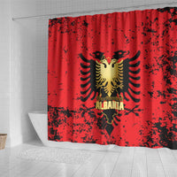 Albania Independence Day Shower Curtain Dita e Pavaresise Map Grunge Style - Wonder Print Shop