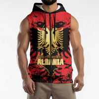 Albania Independence Day Sleeveless Zip Hoodie Dita e Pavaresise Map Grunge Style - Wonder Print Shop