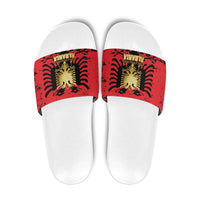 Albania Independence Day Slide Sandals Dita e Pavaresise Map Grunge Style - Wonder Print Shop