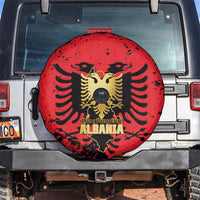 Albania Independence Day Spare Tire Cover Dita e Pavaresise Map Grunge Style - Wonder Print Shop