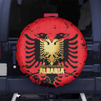Albania Independence Day Spare Tire Cover Dita e Pavaresise Map Grunge Style - Wonder Print Shop