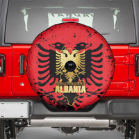 Albania Independence Day Spare Tire Cover Dita e Pavaresise Map Grunge Style - Wonder Print Shop