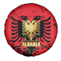 Albania Independence Day Spare Tire Cover Dita e Pavaresise Map Grunge Style - Wonder Print Shop