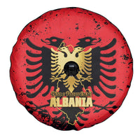 Albania Independence Day Spare Tire Cover Dita e Pavaresise Map Grunge Style - Wonder Print Shop