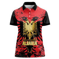 Albania Independence Day Women Polo Shirt Dita e Pavaresise Map Grunge Style - Wonder Print Shop