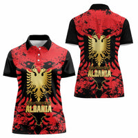 Albania Independence Day Women Polo Shirt Dita e Pavaresise Map Grunge Style - Wonder Print Shop