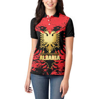 Albania Independence Day Women Polo Shirt Dita e Pavaresise Map Grunge Style - Wonder Print Shop