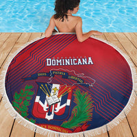 Dominican Republic 2026 Baseball Beach Blanket Coat Of Arms Gradient Style - Wonder Print Shop