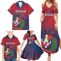 Dominican Republic 2026 Baseball Custom Family Matching Summer Maxi Dress and Hawaiian Shirt Coat Of Arms Gradient Style - Wonder Print Shop