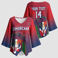 Dominican Republic 2026 Baseball Custom Kimono Sleeve Blouse Coat Of Arms Gradient Style - Wonder Print Shop