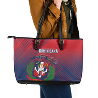 Dominican Republic 2026 Baseball Leather Tote Bag Coat Of Arms Gradient Style - Wonder Print Shop